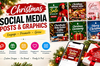 design christmas social media posts and holiday graphics