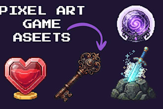 design custom pixel art game asset  and icon for your games