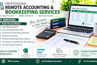 do bank reconciliation,bookkeeping ,cash reconciliation