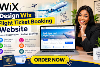 design wix flight ticket booking website travel reservation airline booking