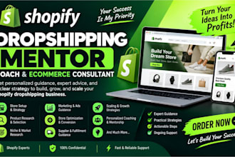 be your shopify dropshipping mentor, coach, and ecommerce consultant