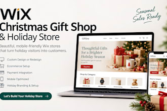design or redesign a wix christmas gift shop holiday ecommerce store