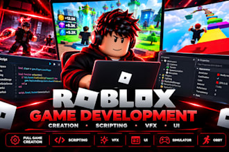 roblox creation scripting, vfx ui roblox game development, simulator obby