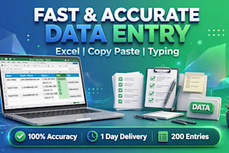 do accurate data entry, excel work, and tally accounting