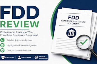 review your US franchise disclosure document fdd as an expert corporate attorney