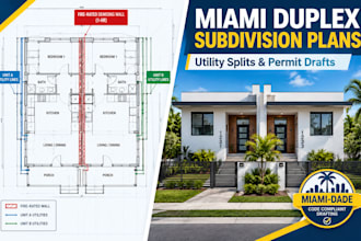 draft miami duplex property subdivision and utility separation plans
