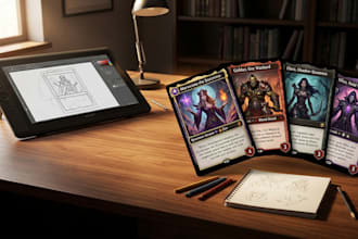 create card game art, card game design, and custom trading card game tcg assets