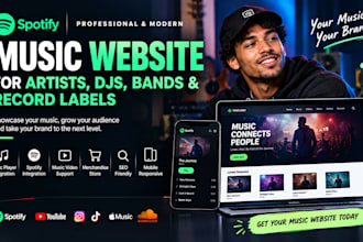 create professional spotify music website for song artists djs band record label
