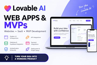 build a lovable ai website, web app, mvp or supabase web app