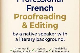 be your professional french writer and proofreader
