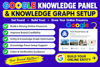 create and optimize google knowledge panel, knowledge graph and entity SEO