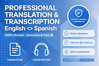 transcribe spanish audio and translate english to spanish