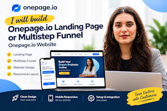 build onepage io landing page or onepage io multistep funnel onepage io website