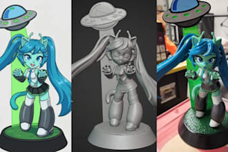 convert 2d image to 3d character 3d model figurine toy stl 3mf for 3d printing