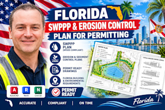 design a florida swppp and erosion control plan for permitting