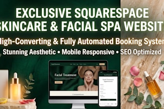 design squarespace skincare studio, facial spa and booking website