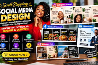 design instagram carousel, facebook carousel, linkedin post, instagram feed