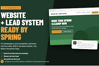 build a website and lead system for your landscaping, pool, or home service bus
