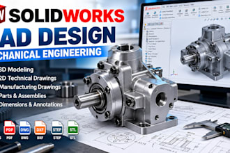 create solidworks 3d models and mechanical drawings