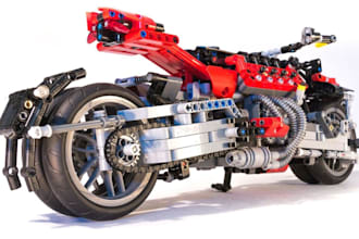 custom 3d lego design, lego technic car, ship, bike with building instructions