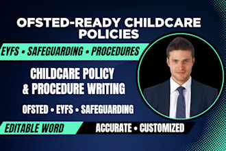 write ofsted, eyfs childcare policies and procedures for your setting