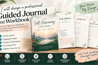 design a professional guided journal and workbook
