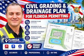 draft a civil grading and drainage plan for florida permitting