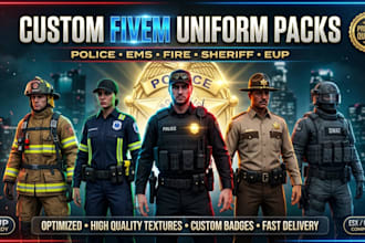 custom fivem clothing uniform force pack fivem ems sheriif eup force badge logo