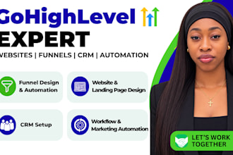 build gohighlevel automation, website, funnel and crm