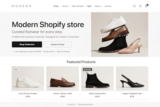 design a modern shopify store for shoe brand
