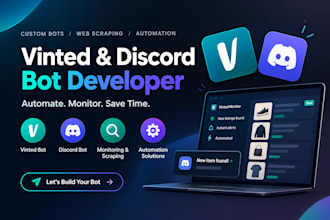 develop discord vinted bot,vinted scraping bot, vinted monitor bot