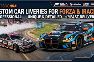 design custom car liveries for forza horizon 5 and 6 customs iracing lemans ems