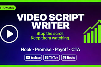write engaging video scripts for youtube, tiktok, and social media