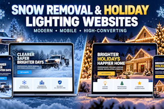 design snow removal website, holiday lighting, christmas lighting website