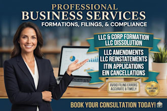 dissolve us llc, ein cancellation, llc ammendment, reinstate llc, c corp, itin