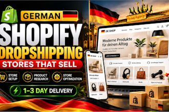 create a german shopify dropshipping shop with german suppliers