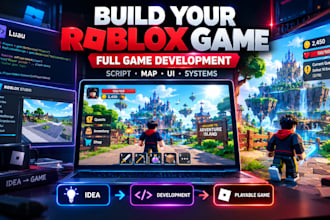 develop enitre roblox game, build full roblox game, roblox full game creation