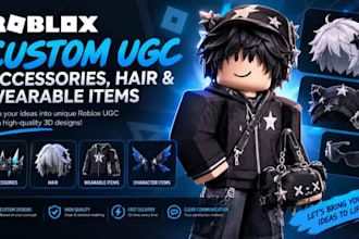 create custom roblox accessories,hair and wearable items