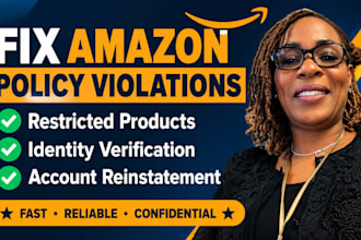 fix amazon policy violation, restricted product and identity verification issue