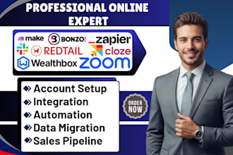 setup redtail wealthbox crm automation zoom phone bonzo cloze zapier integration