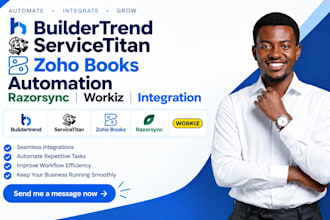 do buildertrend servicetitan zoho books automation razorsync workiz integration