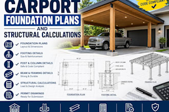 provide carport foundation plans and structural calculations