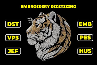 do embroidery digitizing for logo into dst pes jef vp3 3d puff and cap