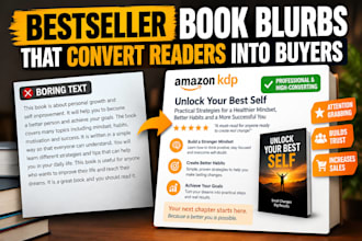write high converting book blurb and amazon kdp back cover copy