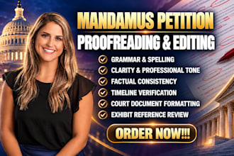 proofread and edit your writ of mandamus petition for uscis delay case