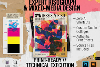 design a risograph poster with printable setup