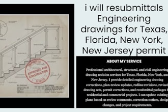 resubmittals engineering drawing for texas, florida, new york, new jersey permit