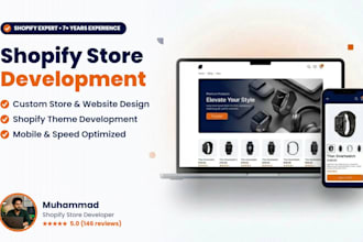 build a custom shopify store, shopify website or theme