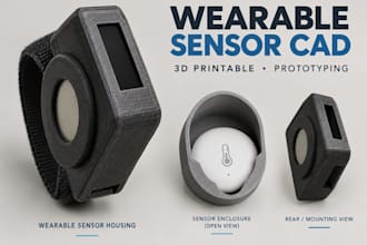 design wearable temperature sensor housing 3d cad printable prototying mechanics