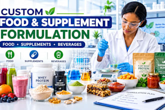 develop custom food dietary supplement and beverage formulations